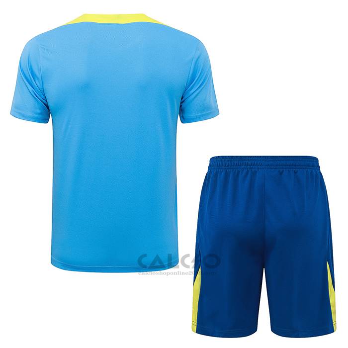 Tuta da Track FC Barcellona Manica Corta 2025-2026 Blu - Pantaloncini